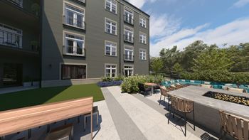 Spacious, Landscaped Patio and Private Courtyard at The Foundry, South Bend, IN, 46617